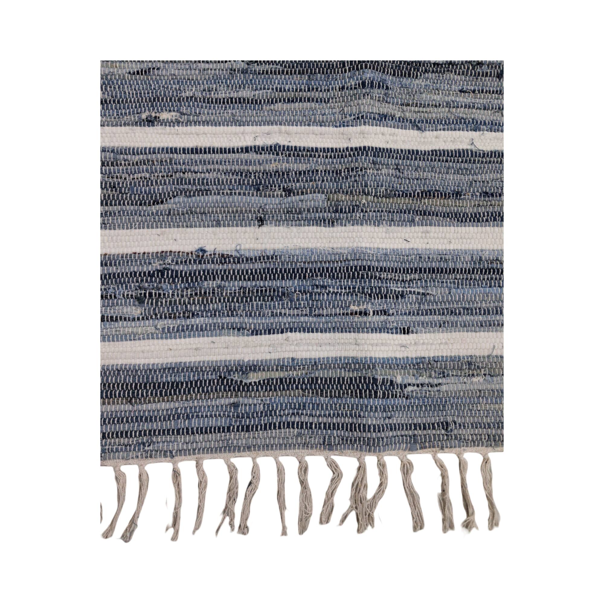 Blue & White Striped Chindi Rug by Ashland